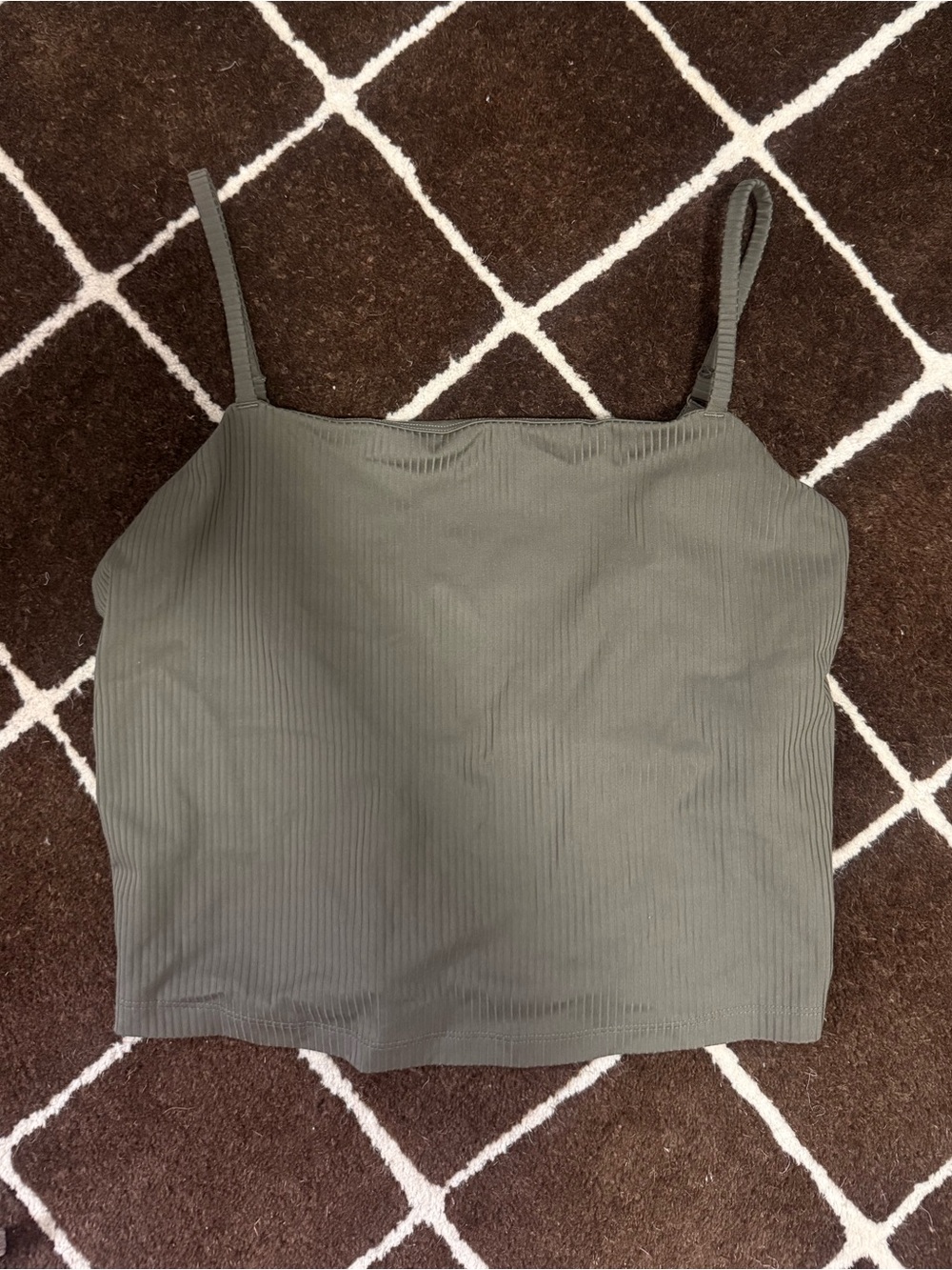 Girlfriend Collective Olive Ribbed Sports Bra Tank Top - Women's